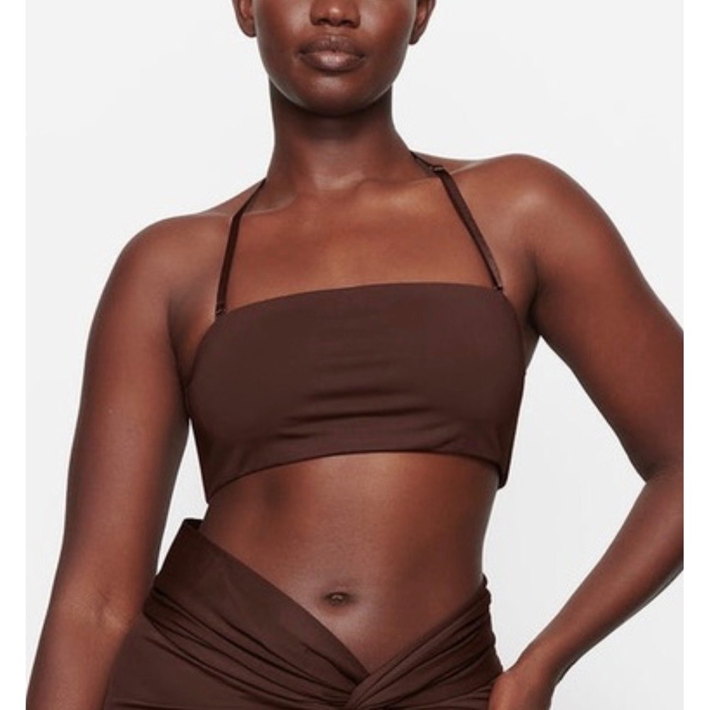 SKIMS‎ Recycled Swim Bandeau Bikini Top Cocoa Brown 2X SW-BND-0777 NWT